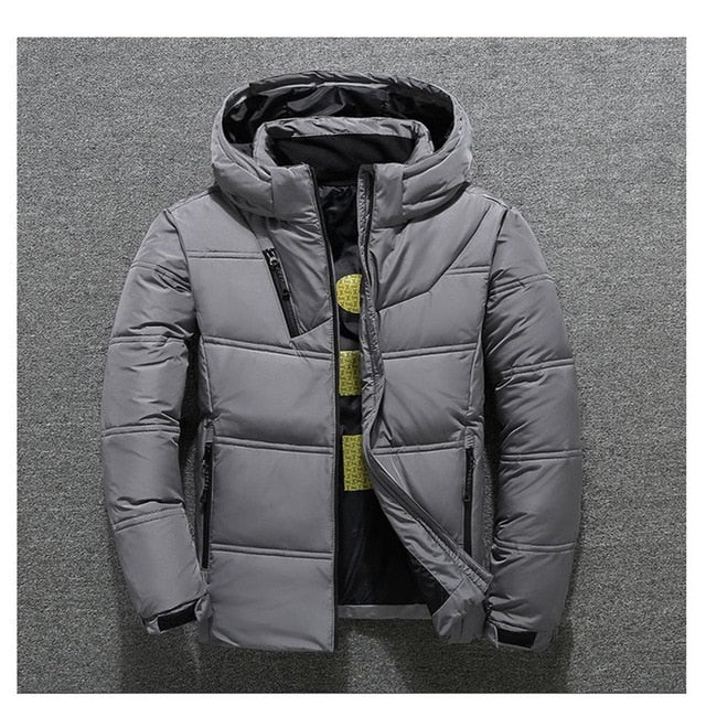 2019 Winter New Jacket Mens Quality Thermal Thick Coat Snow Red Black Parka Male Warm Outwear Fashion White Duck Down Jacket Men